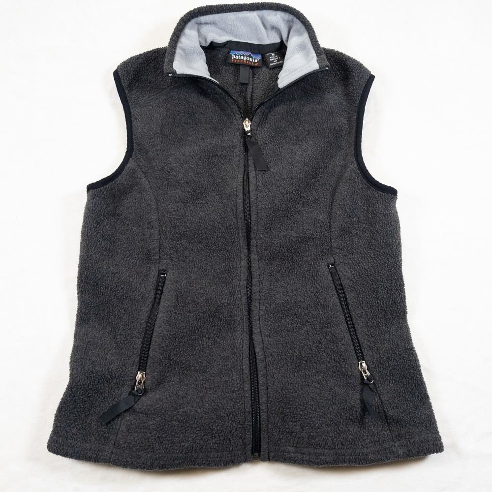 Patagonia Synchilla Fleece Vest Womens Size M Zip Up Gray Made In USA